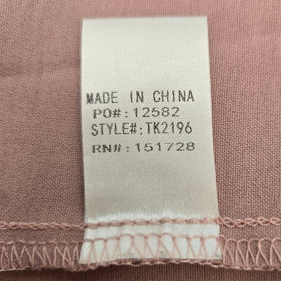 Ee:Some Womens V-Neck Blouse Blush Pink V-Neck Cuffed Sleeve Small - Picture 10 of 11